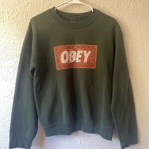 Obey Green Crewneck Sweater